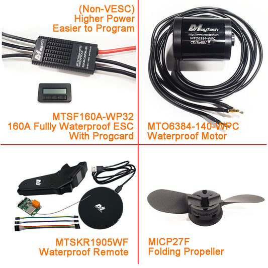 Efoil DIY Foil Assist Kit ( 6384 140KV Waterproof Motor +160A Fully Waterproof ESC + MTSKR1905WF Waterproof Remote )
