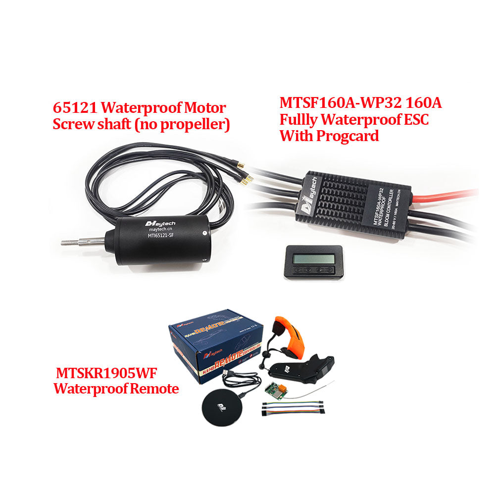 Maytech Efoil Kayak Assist Kit ( 65121 3.7KW Waterproof Motor + Waterproof 160A ESC+ V2 Remote ) With or Without Anti-spark switch