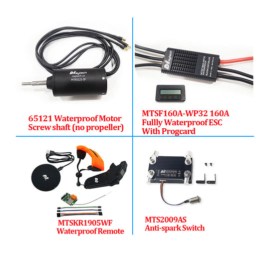 Maytech Efoil Kayak Assist Kit ( 65121 3.7KW Waterproof Motor + Waterproof 160A ESC+ V2 Remote ) With or Without Anti-spark switch