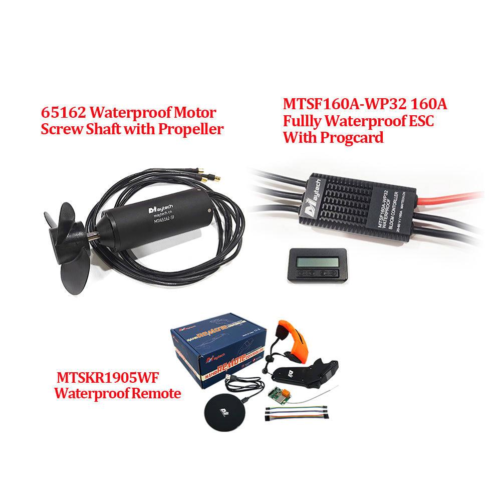 Maytech Light Weight Efoil Kit ( 65162 Waterproof Motor + Waterproof 160A ESC+ V2 Remote ) With or Without Anti-spark switch