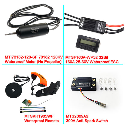 Maytech Light Weight Efoil Kit ( 70182 Waterproof Motor + Waterproof 160A ESC+ V2 Remote ) With or Without Anti-spark switch