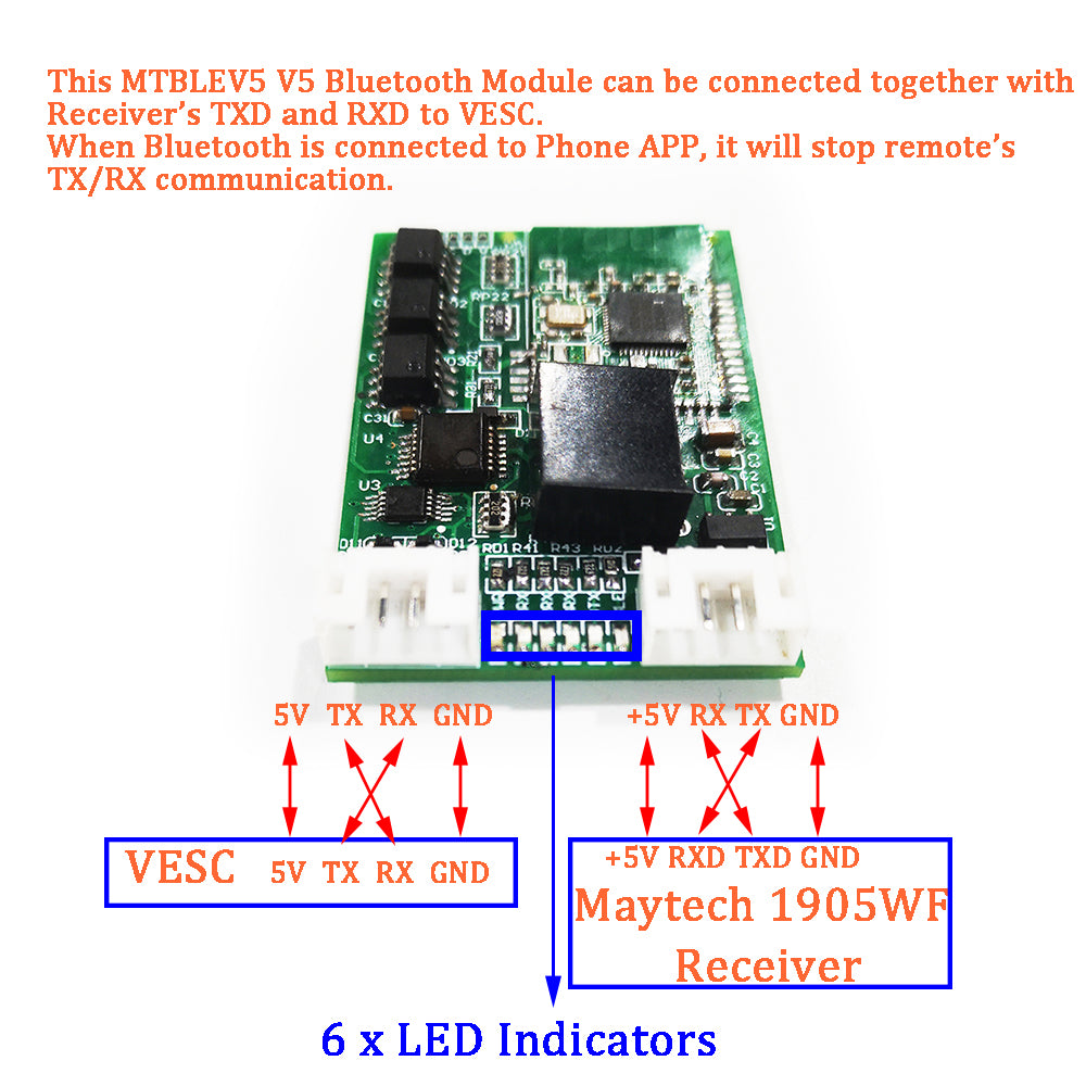 In Stock! Maytech V5 Bluetooth Module MTBLEV5 for communication with 1905WF Receiver And VESC VESC6 VESC75 VESC4