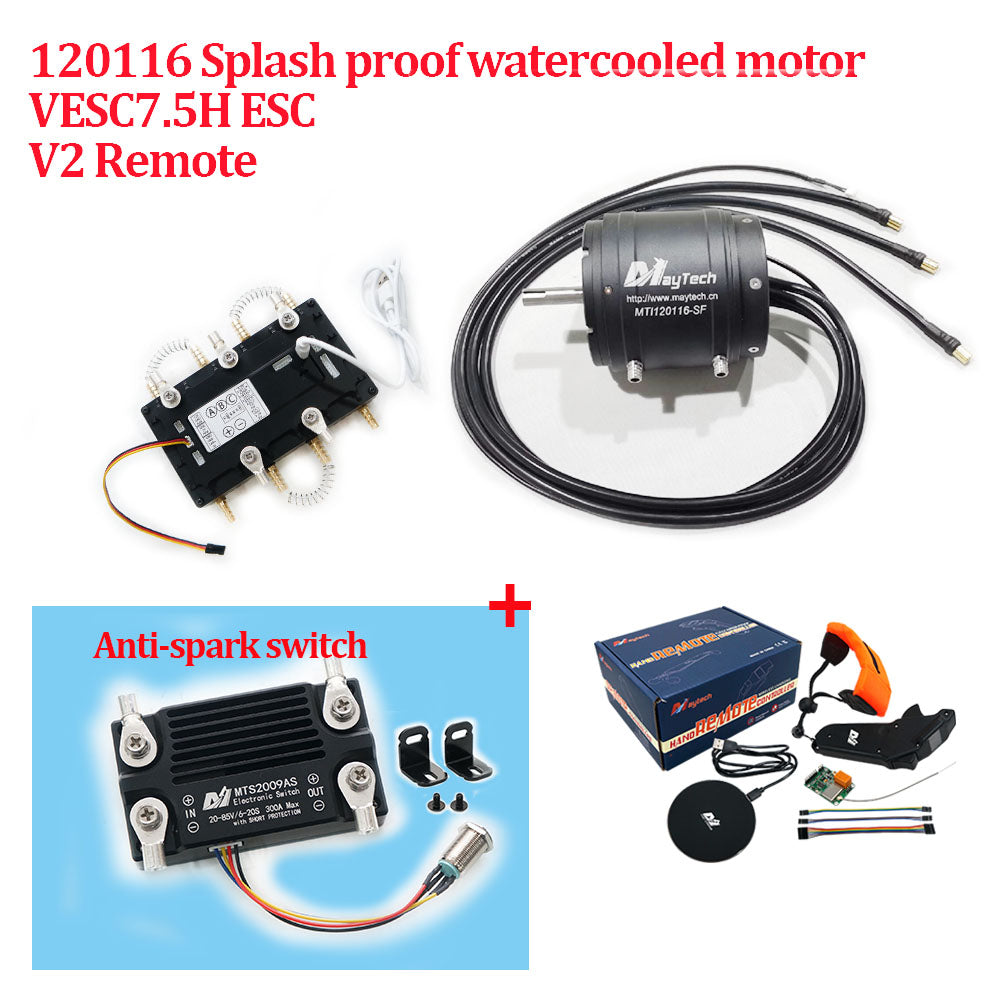 Maytech Electric Surfboard Jet ski Kits 120116 Motor + Watercooled 300A VESC based ESC + V3 Remote