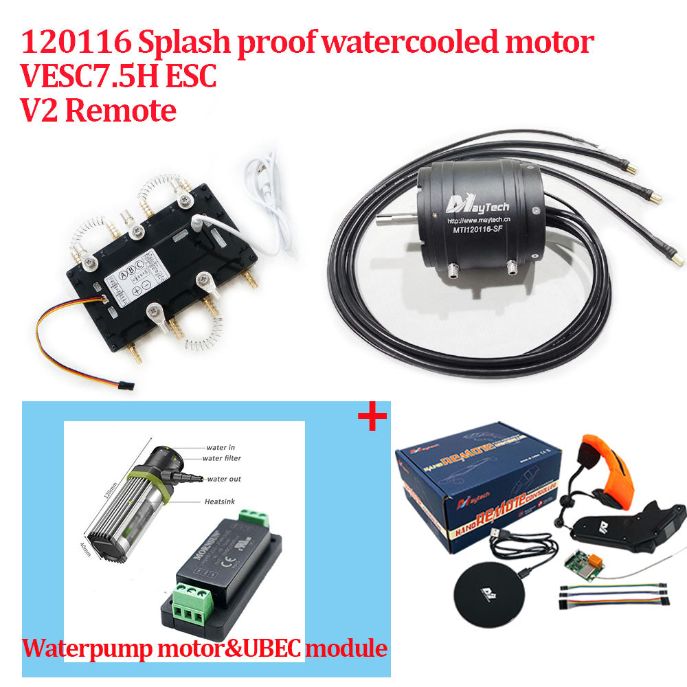 Maytech Electric Surfboard Jet ski Kits 120116 Motor + Watercooled 300A VESC based ESC + V3 Remote