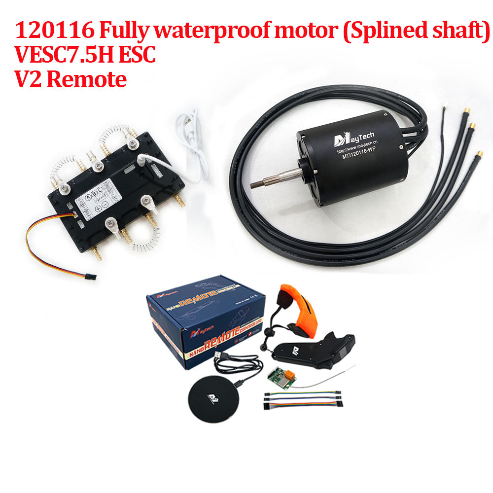 Maytech Electric Surfboard Jet ski Kits 120116 Motor + Watercooled 300A VESC based ESC + V3 Remote