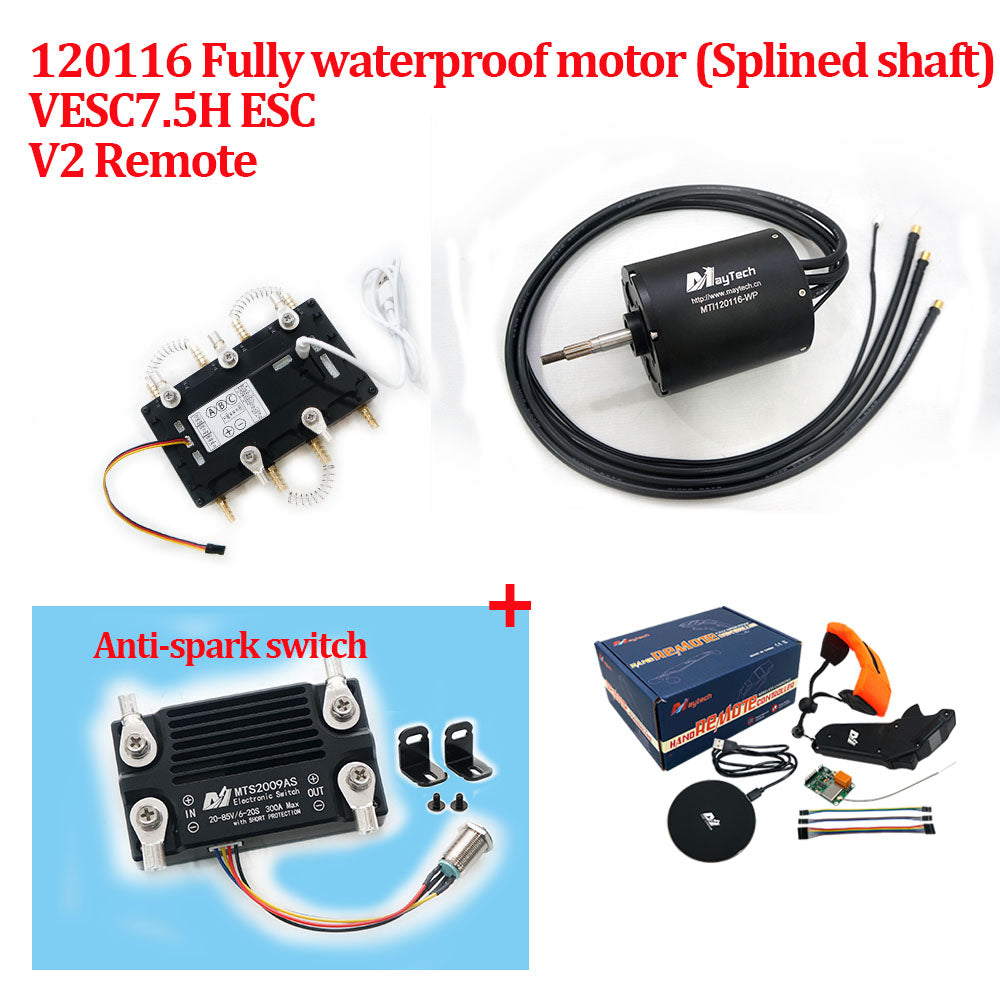 Maytech Electric Surfboard Jet ski Kits 120116 Motor + Watercooled 300A VESC based ESC + V3 Remote