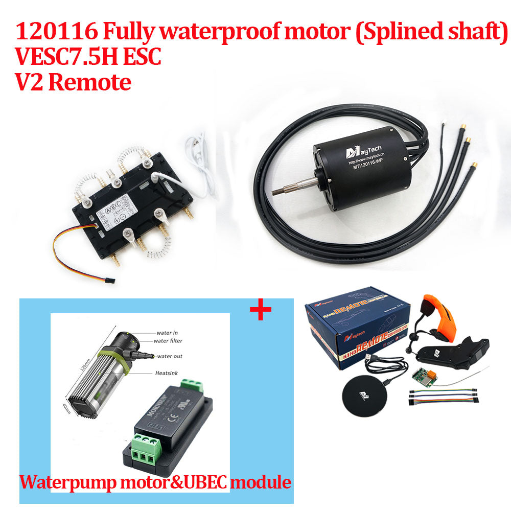 Maytech Electric Surfboard Jet ski Kits 120116 Motor + Watercooled 300A VESC based ESC + V3 Remote