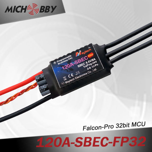 120A 8S FP Brushless ESC 32bit Speed Controller for RC Airplanes MT120A‐SBEC‐FP32