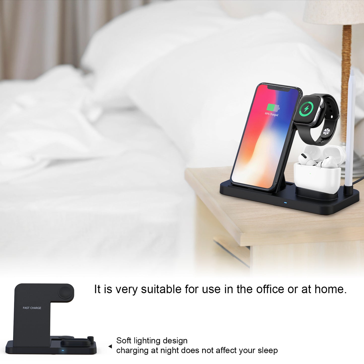 15W Wireless Charger Stand Pad For iPhone 13 12 11 X XS XR Pro Max Samsung S21 S20 S9 S8 Note Qi Fast Charging Station