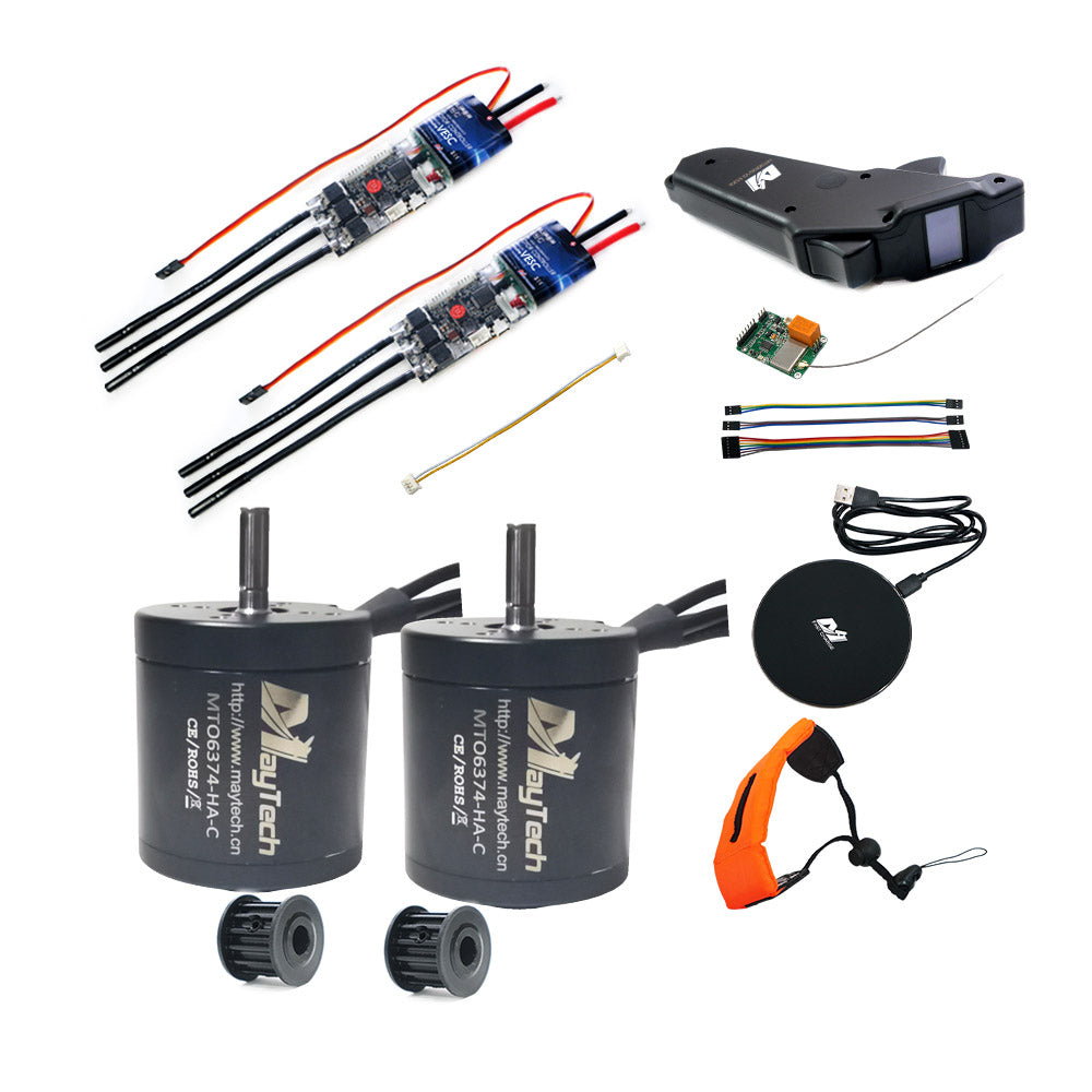 Group D3 Electric Skateboard Kit - Dual 6374 Motors and 50A VESC4 or VESC6 based Controllers