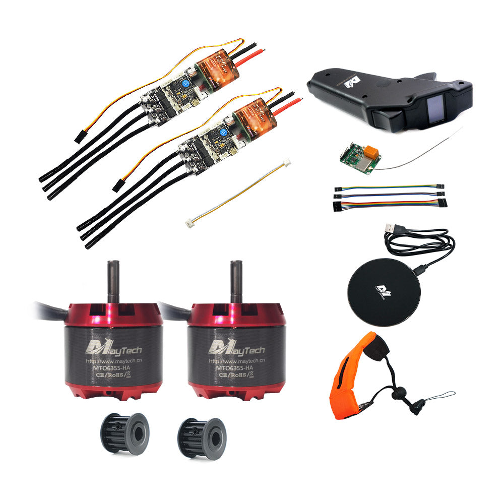 Group D1 Electric Skateboard Kit - Dual 6355 Motors and 50A VESC4 or VESC6 based Controllers
