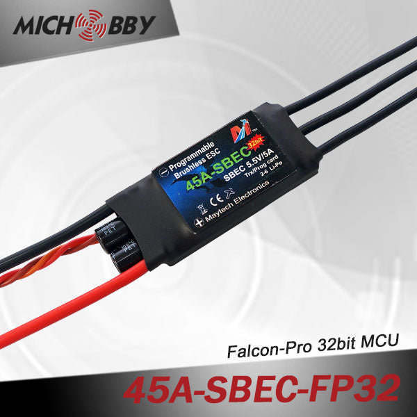 45A 6S FP Brushless ESC 32bit Speed Controller for RC Airplanes MT45A‐SBEC‐FP32