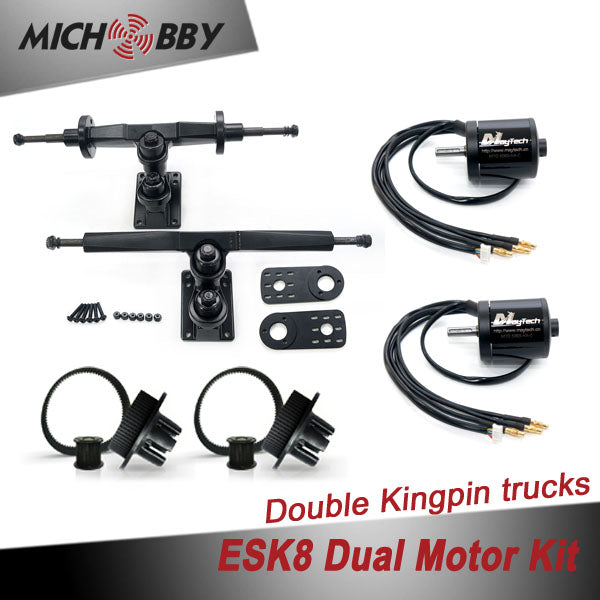 In Stock! Esk8 Dual 5065 Motor Kit Electric longboard kit dual motor trucks with motor mounts and pulleys
