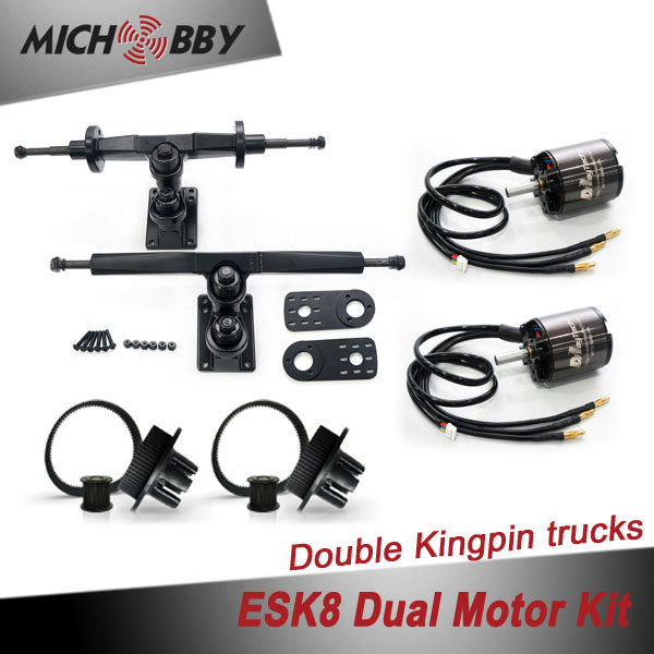 In Stock! Esk8 Dual 5065 Motor Kit Electric longboard kit dual motor trucks with motor mounts and pulleys