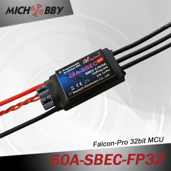 60A 6S FP Brushless ESC 32bit Speed Controller for RC Airplanes MT60A‐SBEC‐FP32