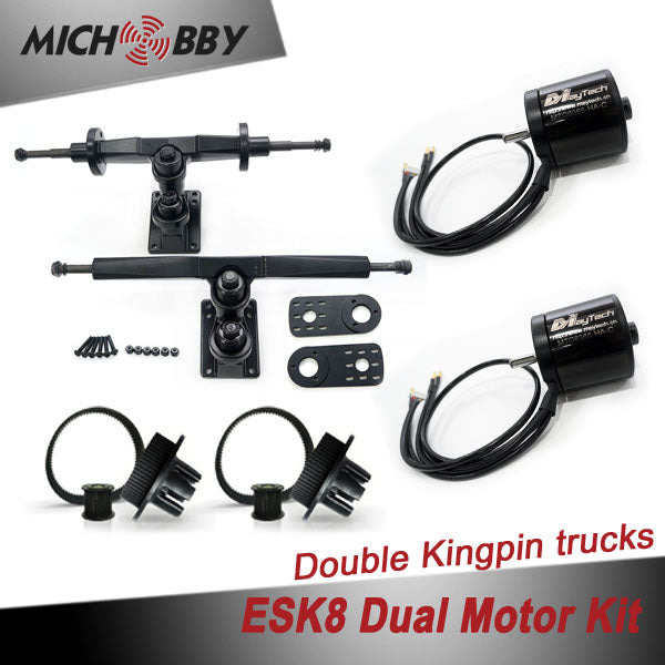 In Stock! Esk8 Dual 6365 Motor Kit Electric longboard kit dual motor trucks with motor mounts and pulleys