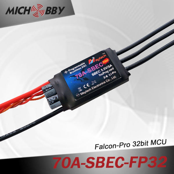 70A 6S FP Brushless ESC 32bit Speed Controller for RC Airplanes MT70A‐SBEC‐FP32