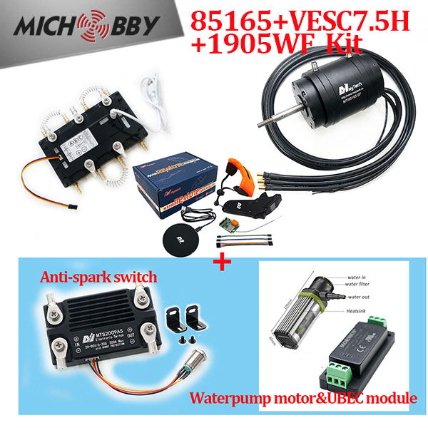 Maytech Efoil Surfboard Kits 85165 Motor + Watercooled 300A VESC based ESC + V3 Remote