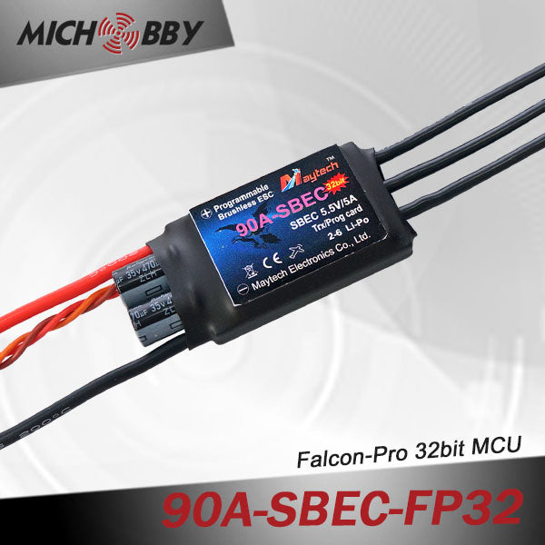 90A 6S FP Brushless ESC 32bit Speed Controller for RC Airplanes MT90A‐SBEC‐FP32