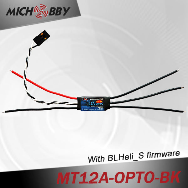 12A Brushless ESC BLHeli_S Firmware Speed controller for Multicopters Drones MT12A-OPTO-BK