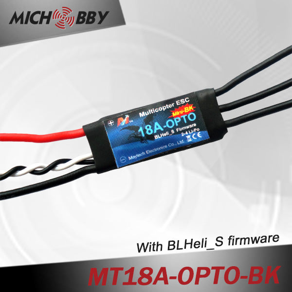 18A Brushless ESC BLHeli_S Firmware Speed controller for Multicopters Drones MT18A-OPTO-BK