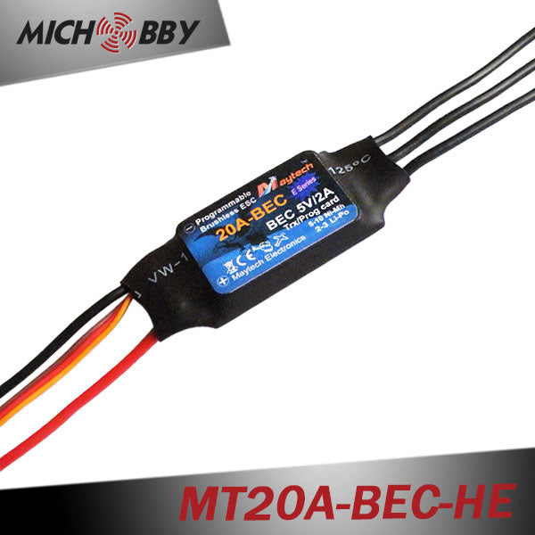 20A 3S ESC Brushless Electric Speed Controller for RC Airplanes Helicopters MT20A-BEC-HE