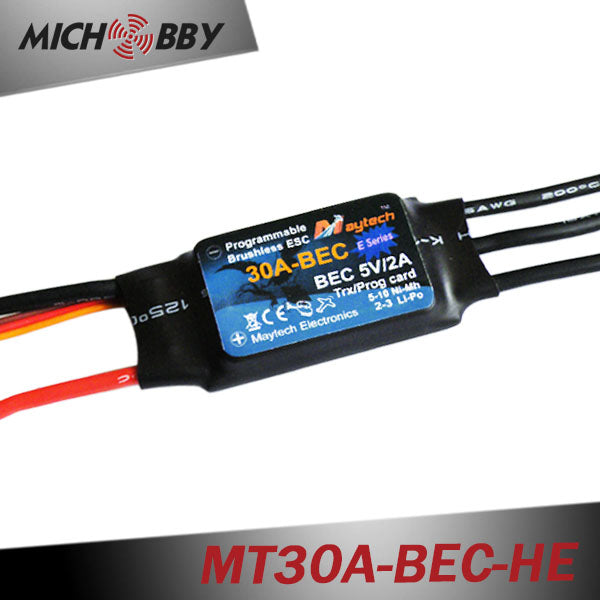 30A 3S ESC Brushless Electric Speed Controller for RC Airplanes Helicopters MT30A-BEC-HE