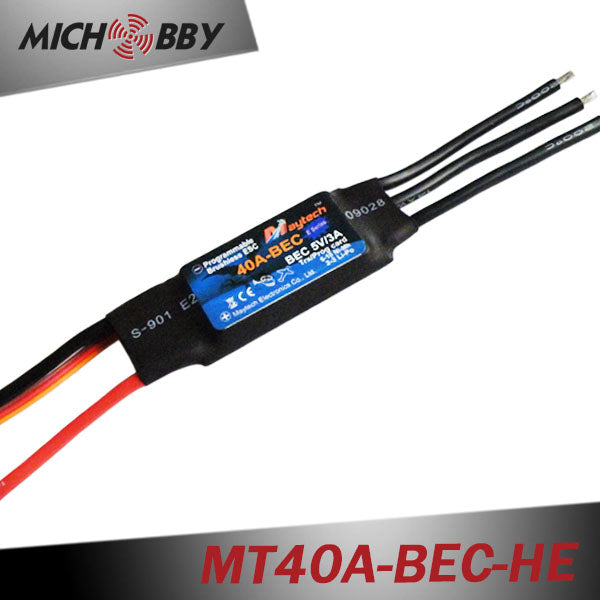 40A 4S ESC Brushless Electric Speed Controller for RC Airplanes Helicopters MT40A-BEC-HE