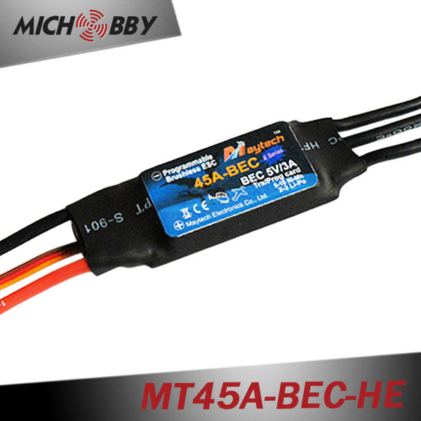 45A 4S ESC Brushless Electric Speed Controller for RC Airplanes Helicopters MT45A-BEC-HE