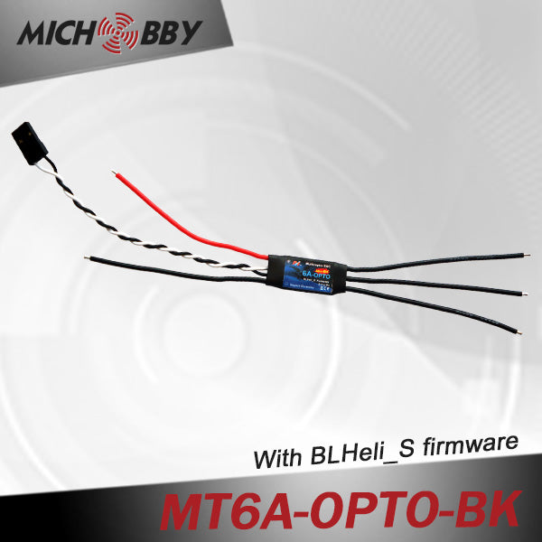 6A Brushless ESC BLHeli_S Firmware Speed controller for Multicopters Drones MT6A-OPTO-BK