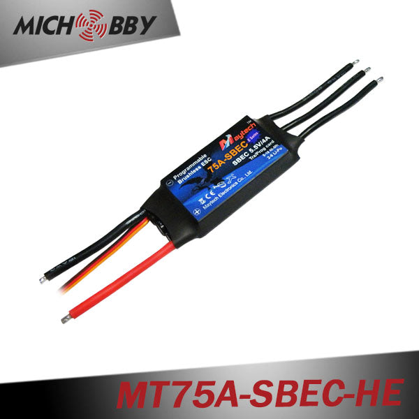 75A 6S ESC Brushless Electric Speed Controller for RC Airplanes Helicopters MT75A-SBEC-HE