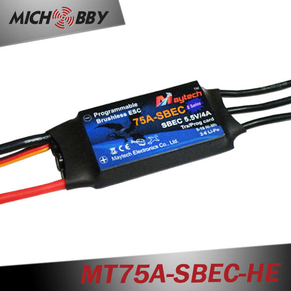 75A 6S ESC Brushless Electric Speed Controller for RC Airplanes Helicopters MT75A-SBEC-HE