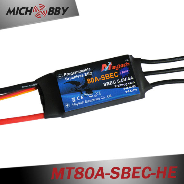 80A 6S ESC Brushless Electric Speed Controller for RC Airplanes Helicopters MT80A-SBEC-HE