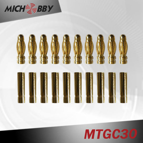 10sets/pairs Gold Plated Copper Genuine 2.0mm/2.3mm/3.0mm/3.5mm/4.0mm/5.5mm/6.0mm/6.5mm-8.0mm Amass Banana Plug Connector bullet connector