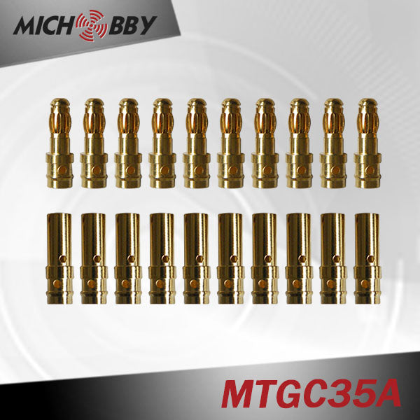 10sets/pairs Gold Plated Copper Genuine 2.0mm/2.3mm/3.0mm/3.5mm/4.0mm/5.5mm/6.0mm/6.5mm-8.0mm Amass Banana Plug Connector bullet connector