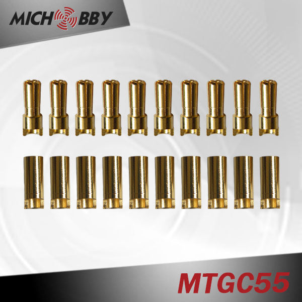 10sets/pairs Gold Plated Copper Genuine 2.0mm/2.3mm/3.0mm/3.5mm/4.0mm/5.5mm/6.0mm/6.5mm-8.0mm Amass Banana Plug Connector bullet connector