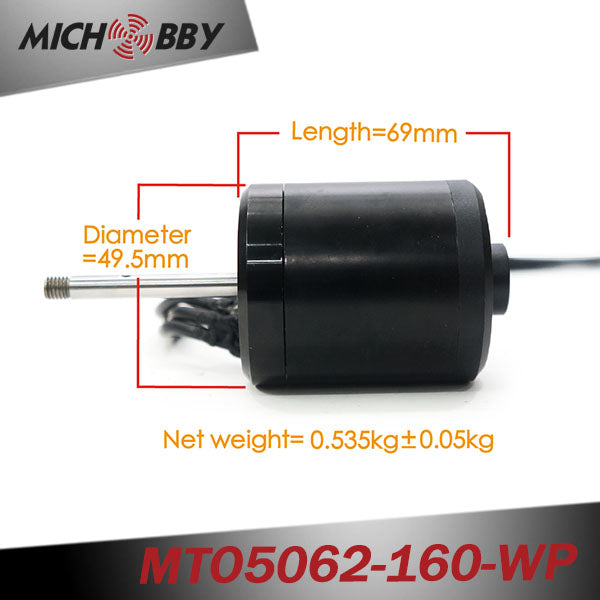 Outrunner fully waterproof bldc motor 5062 160KV with propeller for Electric Boat