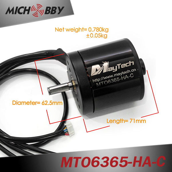 MTO6355-170/190-HA-C 6355 170KV 190KV Brushless Outrunner Sensored Motor Black Sealed Cover (8mm shaft)