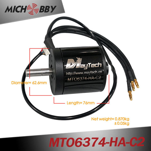 In Stock! MTO6374-170-HA-C2 Maytech dustproof Sensored motor 6374 170KV 10mm shaft