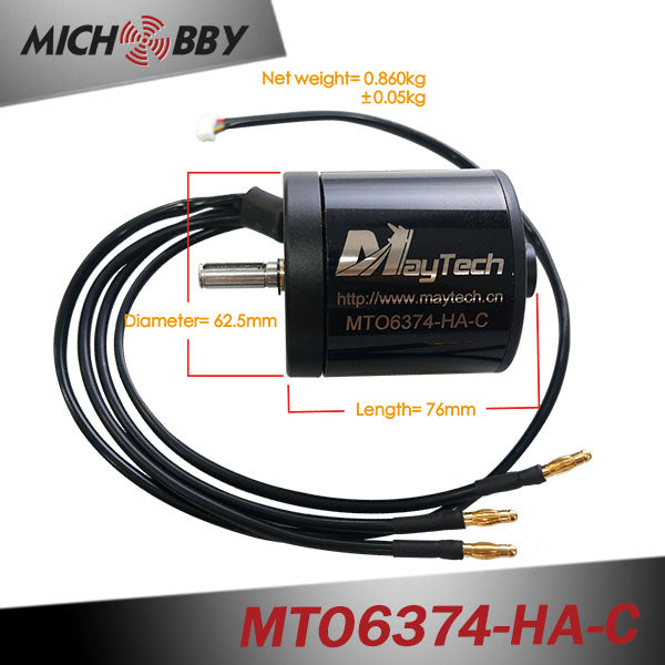 In Stock! MTO6374-170-HA-C Maytech Waterproof and Dustproof Sensored Outrunner motor 6374 170KV 8mm shaft