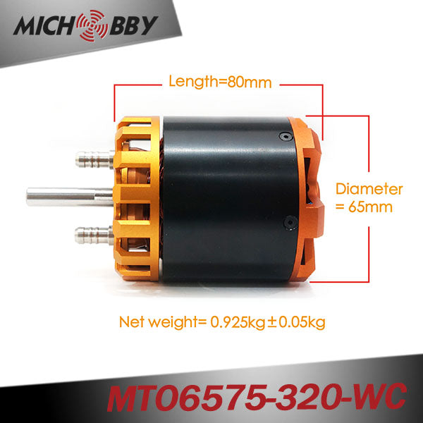 Maytech Watercooled 6575 320KV 8.5KW outrunner Brushless Sensorless Motor for Esurf/Efoil/RC Boat/Robots