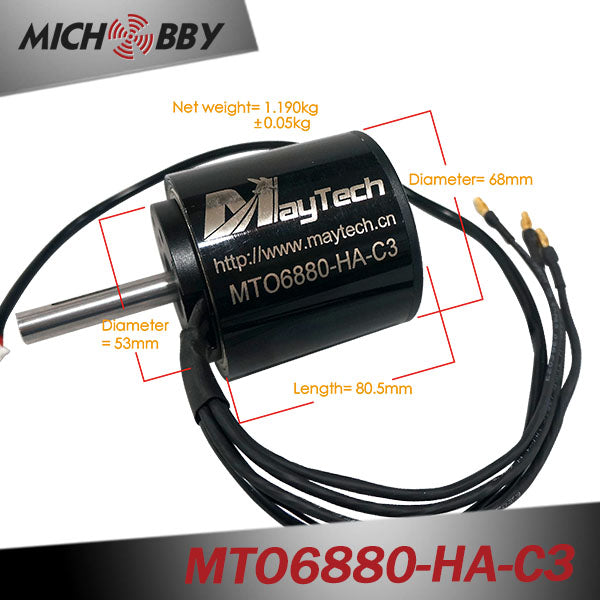 In Stock! MTO6880-190-HA-C3 Maytech Waterproof Dustproof Sensored Motor 6880 190KV with Exrtra Big Bearing