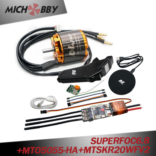 (Motor+ESC+Remote) Electric skateboard longboard kit SUPERFOC6.8 based on VESC6 Speed Controller 50A and Brushless Red cover motor (non-sealed motor) and Remote