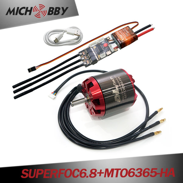 (Motor+ESC) SUPERFOC6.8 50A VESC6 based Speed Controller + Brushless Red cover motor (non-sealed motor)