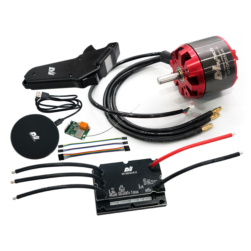 (Motor+ESC+Remote) electric skateboard mountainboard kit MTSVESC6.0 200A VESC based ESC and brushless Red cover motor (non-sealed motor) and Remote