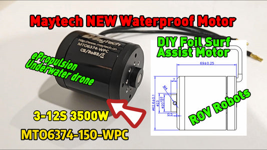 New 6374 150KV Fully Waterproof Motor for Electric SUP Efoil Esurf  DIY Electric Foil Assist