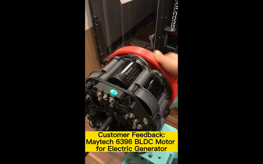 Maytech 6396 Brushless DC Motor For Electric Generator - Feedback Video from customer