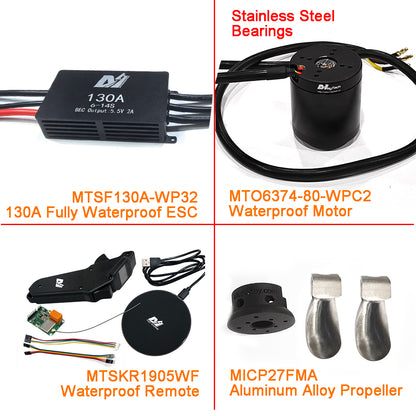 Eco Kit - Efoil DIY Foil Assist Kit ( 6374 80KV Waterproof Motor +130A Fully Waterproof ESC + MTSKR1905WF Waterproof Remote )