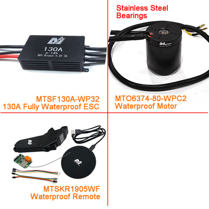 Eco Kit - Efoil DIY Foil Assist Kit ( 6374 80KV Waterproof Motor +130A Fully Waterproof ESC + MTSKR1905WF Waterproof Remote )