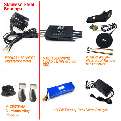 Eco Kit - Efoil DIY Foil Assist Kit ( 6374 80KV Waterproof Motor +130A Fully Waterproof ESC + MTSKR1905WF Waterproof Remote )